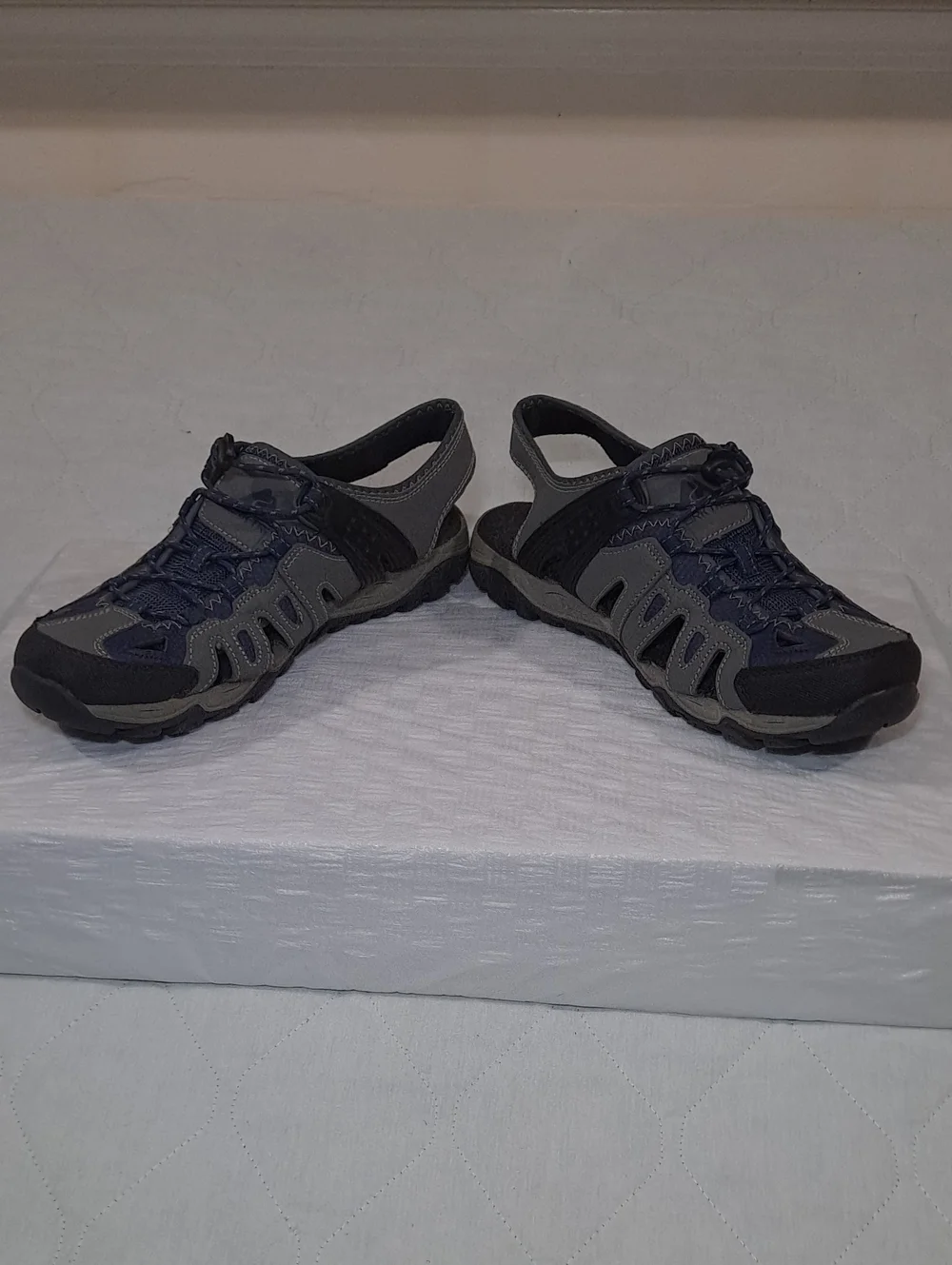 Men's Gray/Black/Blue Athletic Sandals - Synthetic Upper Size 11 Ozark Trail